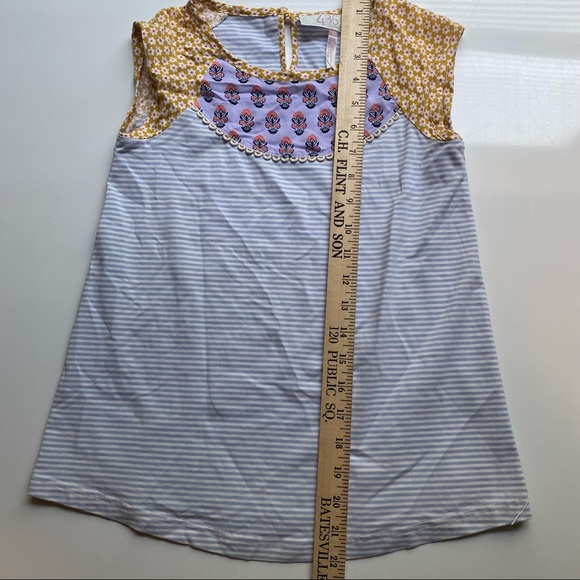 Matilda Jane 435 Girl Flower Stripe Size 10 Sleeveless Top - Picture 5 of 5